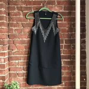 H&M Black Sleeveless Beaded Dress